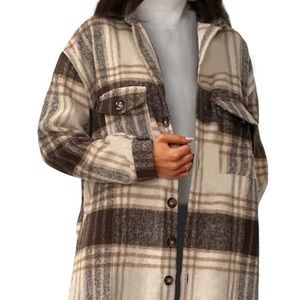 Plaid Long Trenchcoat